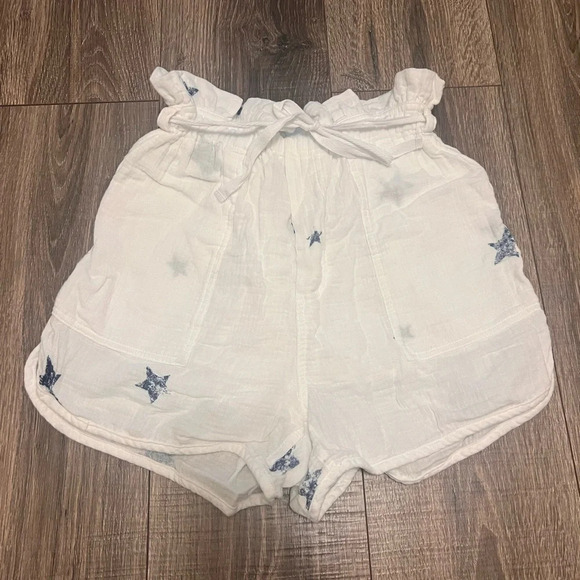 Splendid Women’s Paperbag Star Gazer White Navy Blue Shorts Size XS - Picture 3 of 9